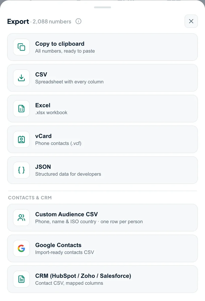 Export group members to CSV, Excel or vCard