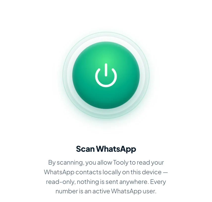 Click Scan WhatsApp in the Tooly side panel